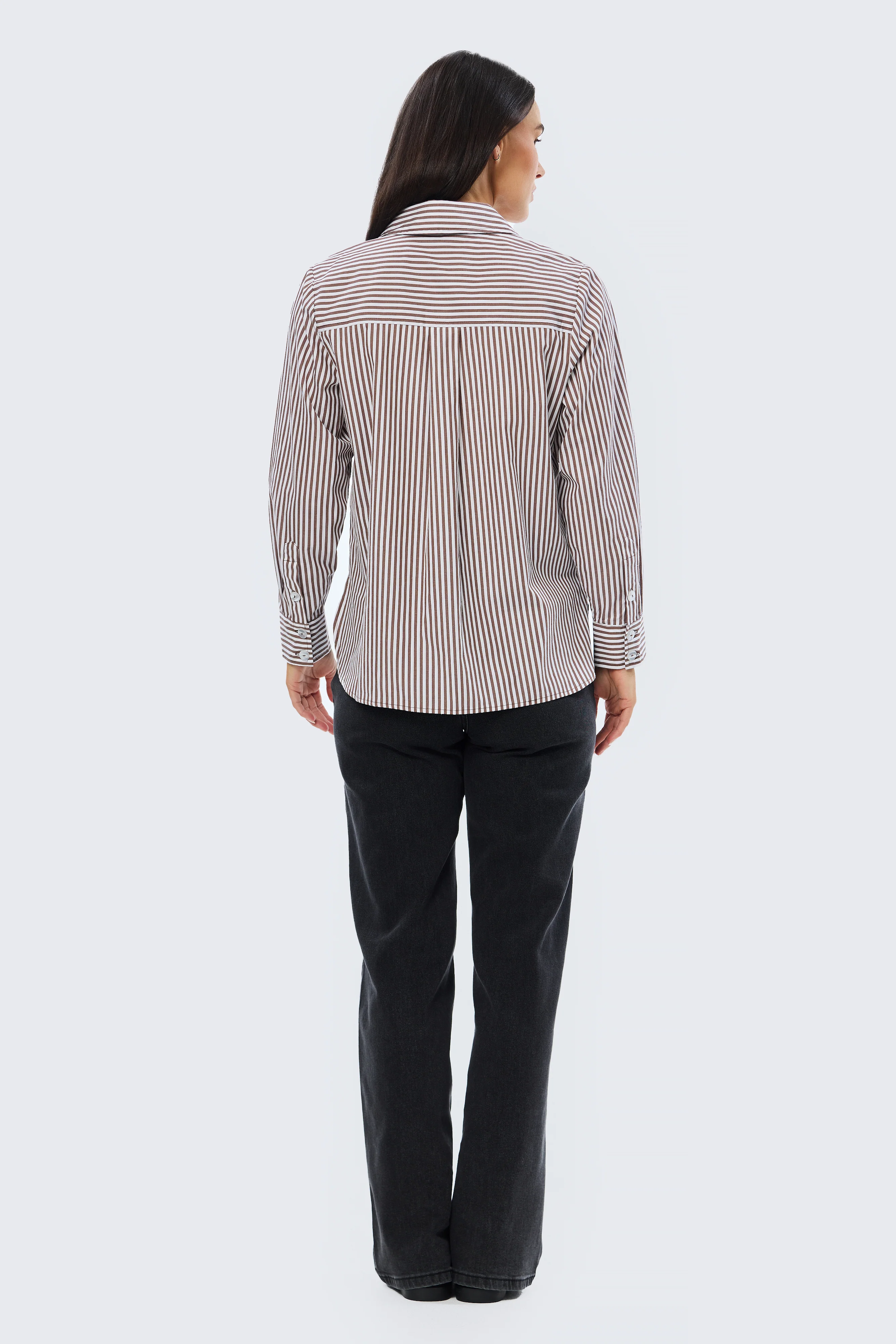 Pocket Shirt - Chocolate & White Stripe - Image 9