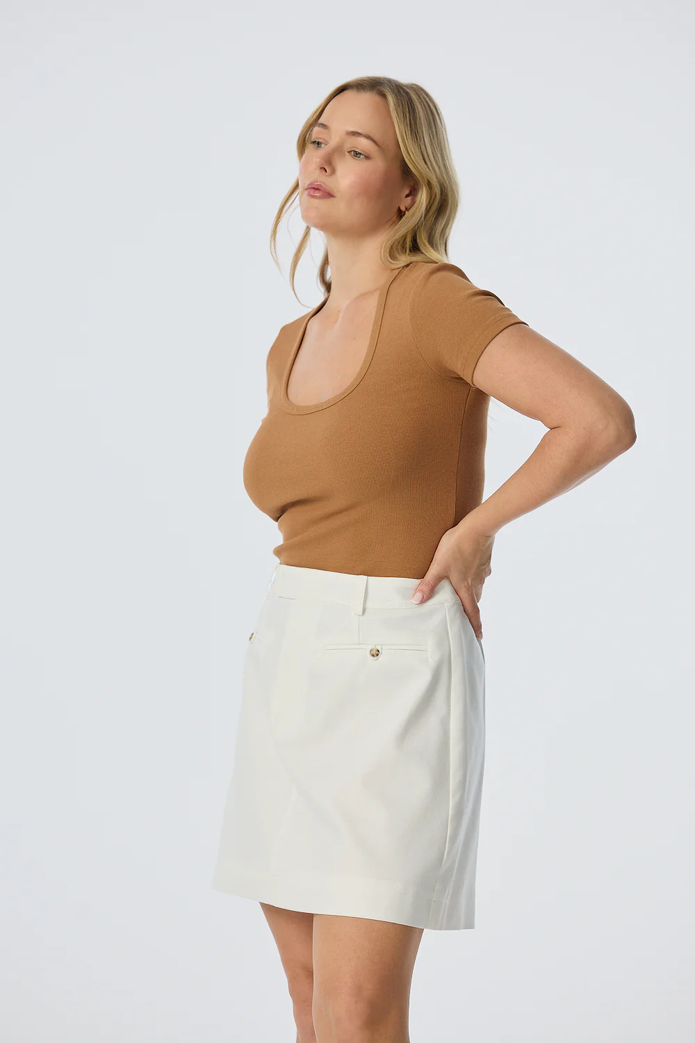 Scoop Neck Short Sleeve Top - Copper - Image 3