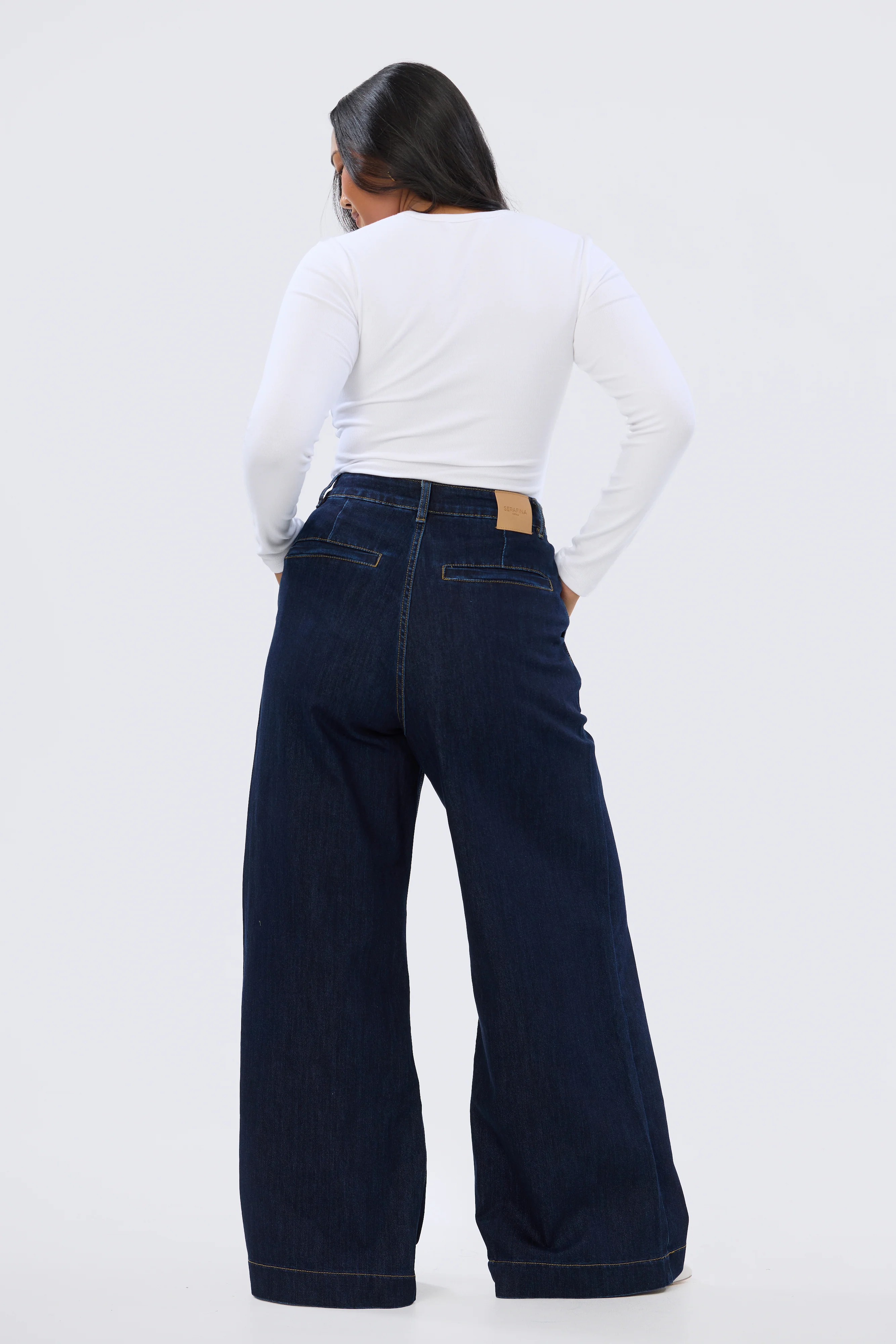 Signature Wide Leg Jeans - Indigo - Image 4