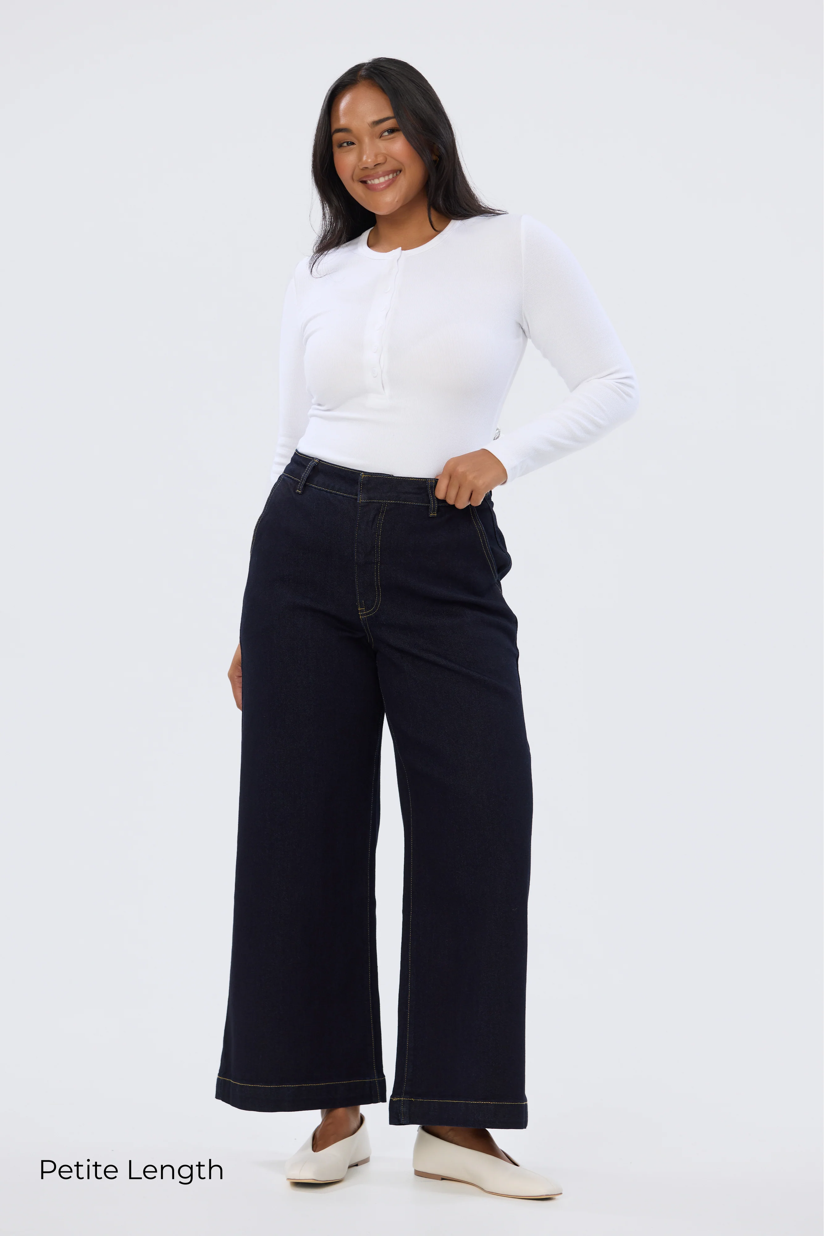 Signature Wide Leg Jeans - Indigo - Image 6