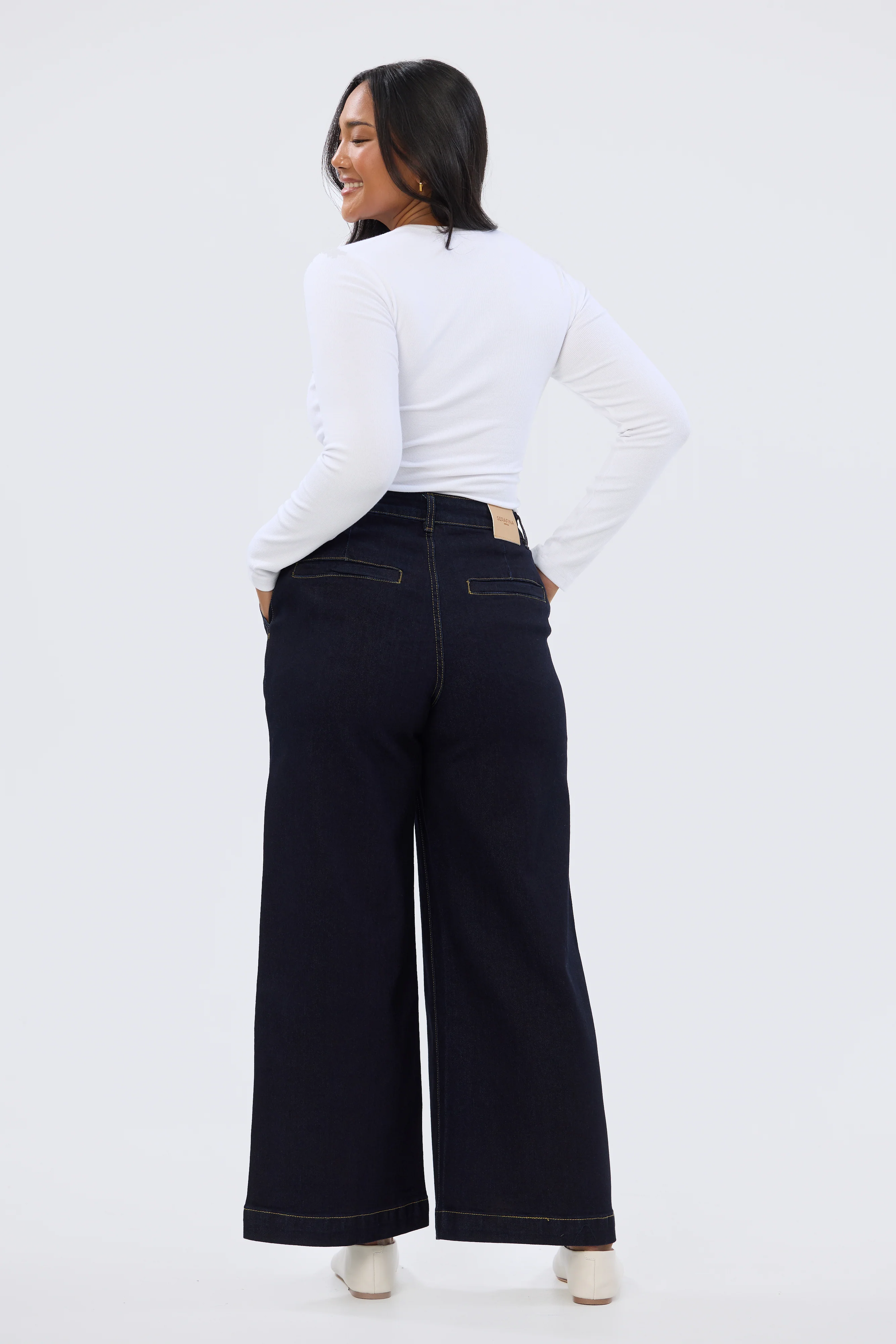 Signature Wide Leg Jeans - Indigo - Image 9