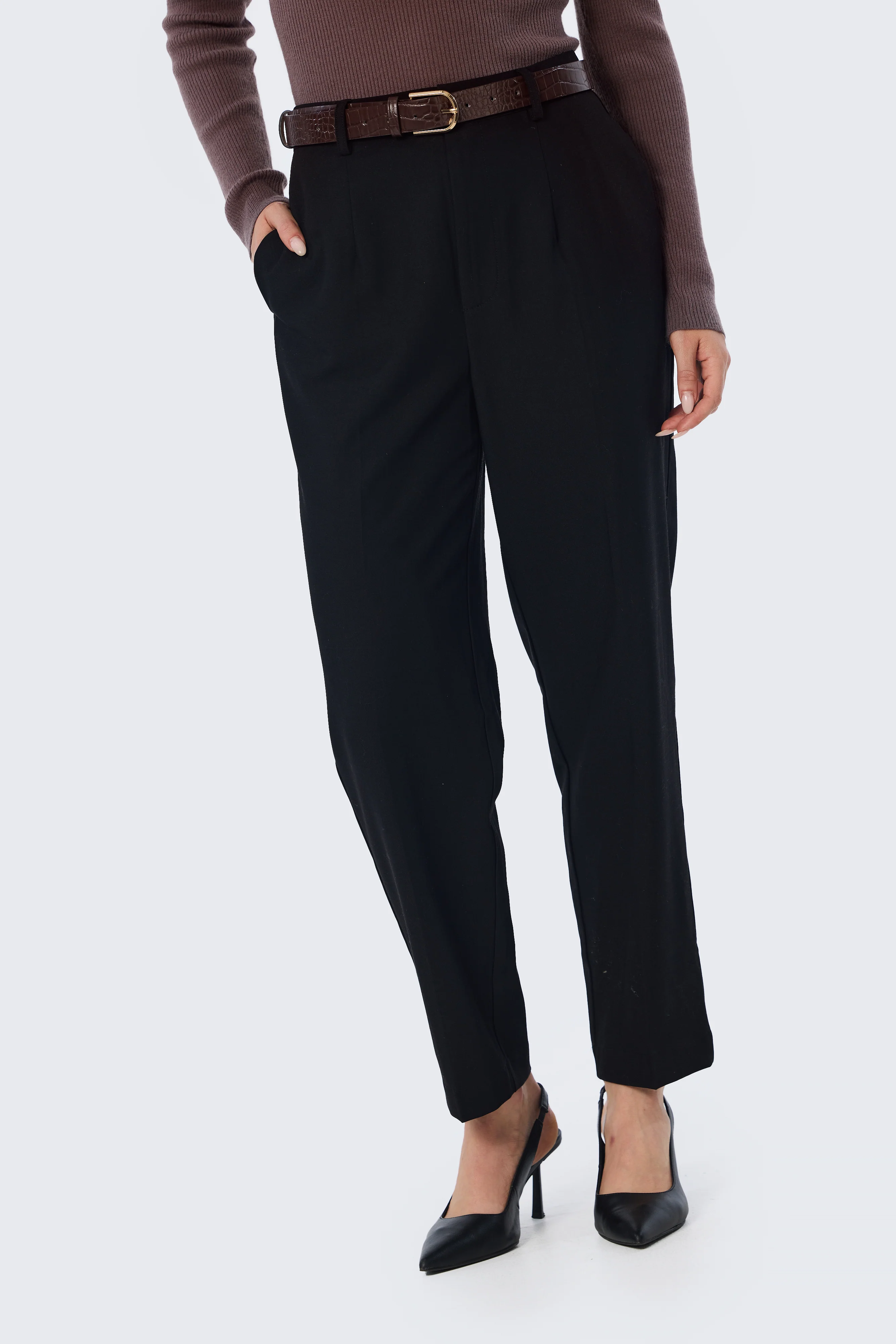 Slim Leg Pants - Black - Image 4