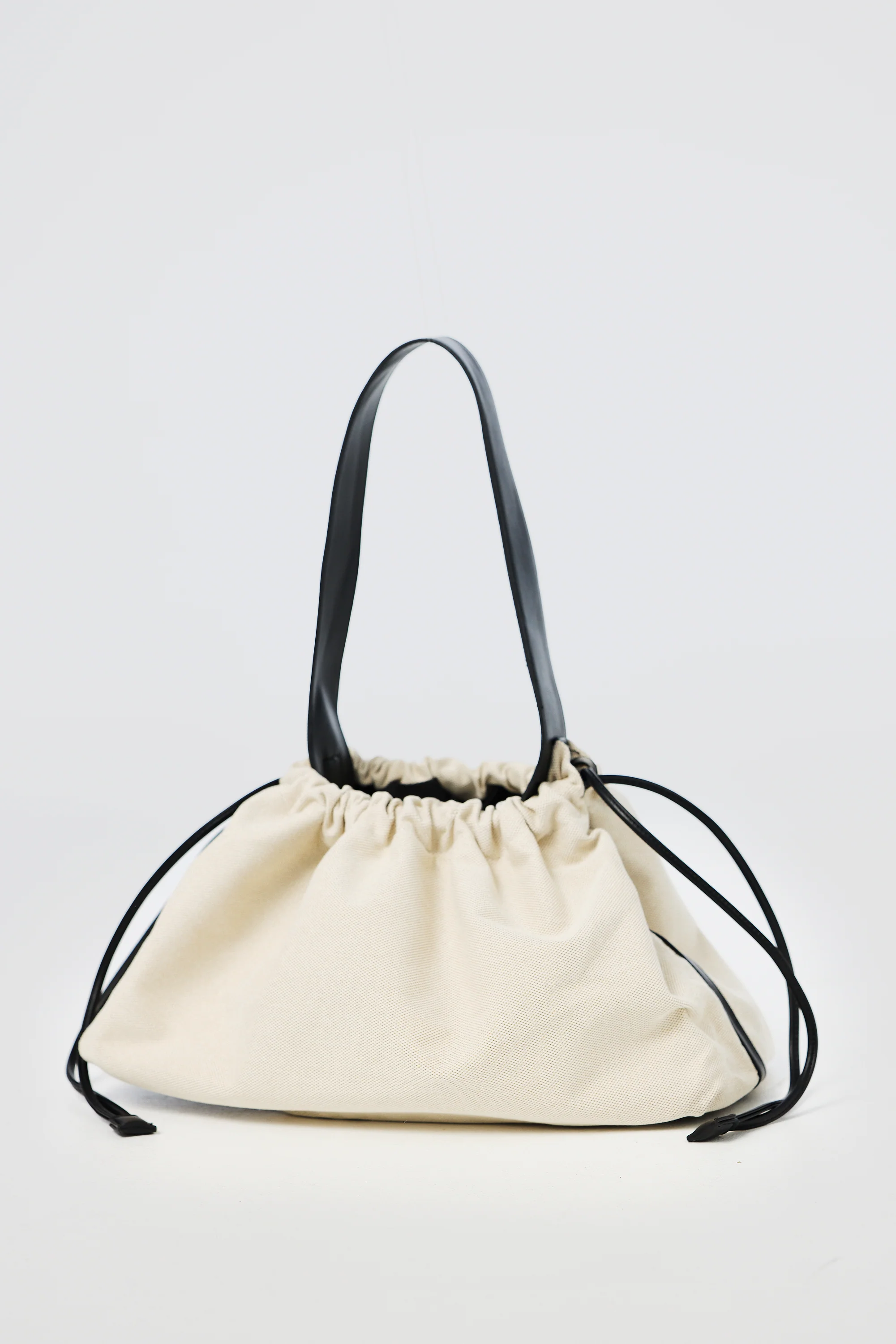Slouch Canvas Shoulder Bag - Natural/Black