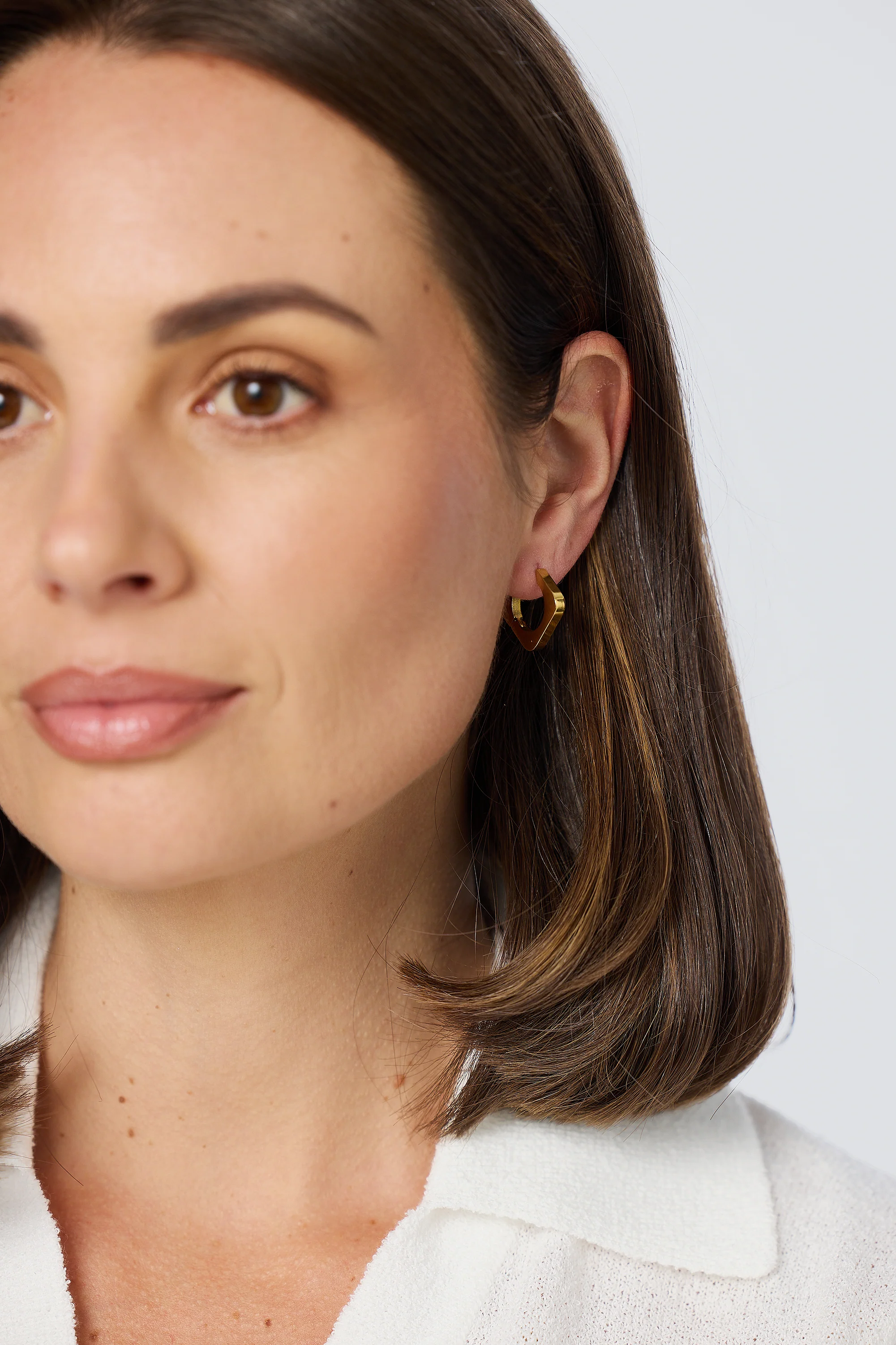 Square Hoop Earrings - Gold - Image 2