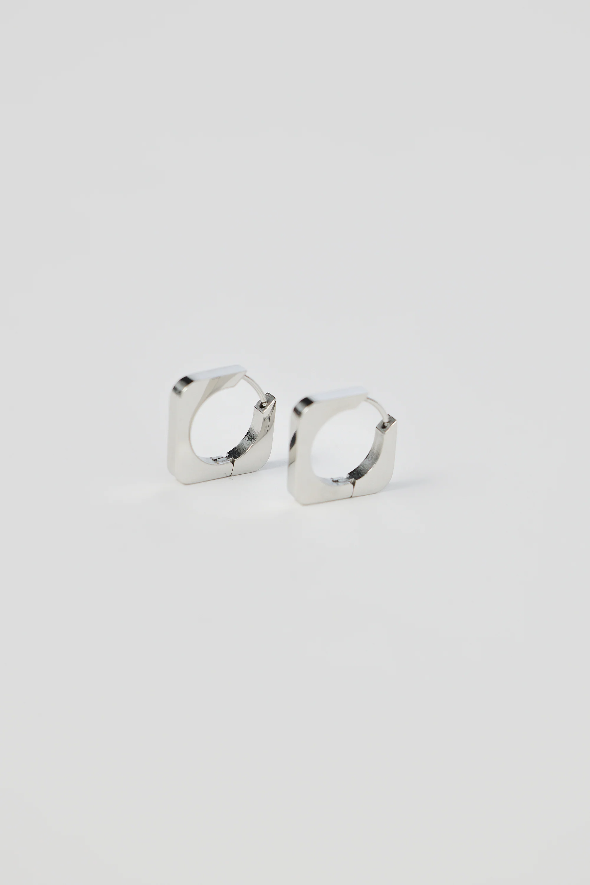 Square Hoop Earrings - Silver