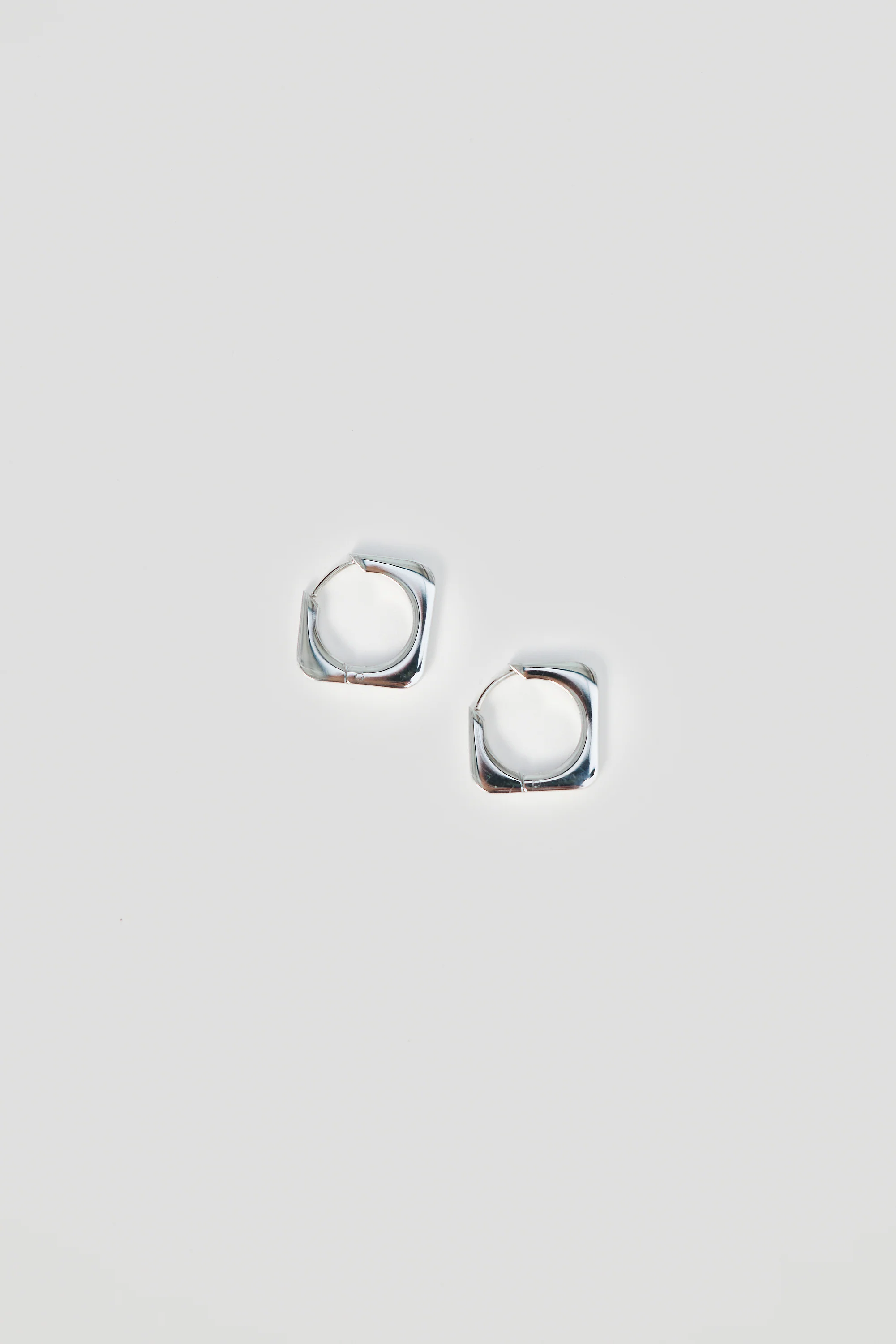 Square Hoop Earrings - Silver - Image 2