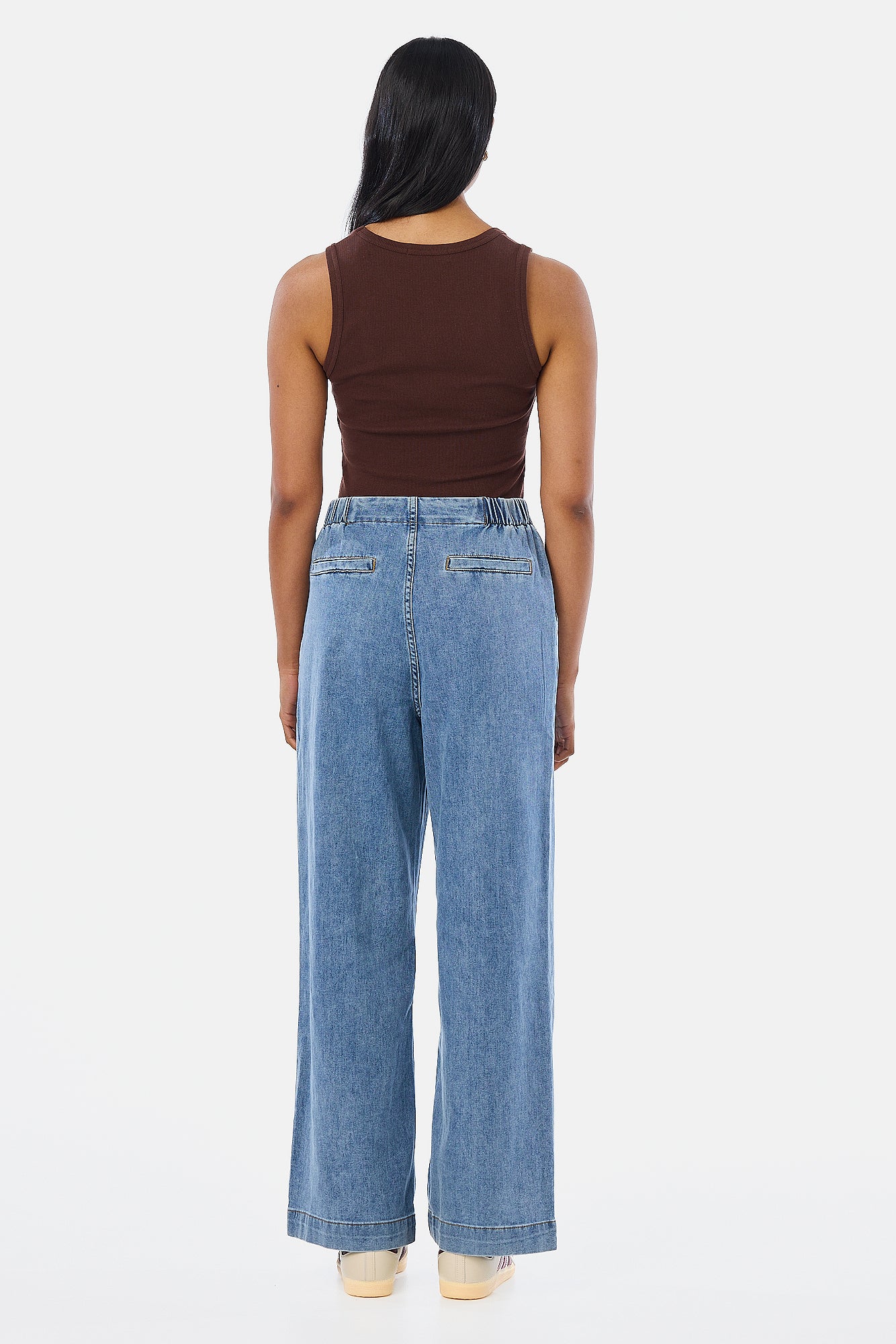 Tailored Pintuck Jeans - Mid Wash Blue - Image 5