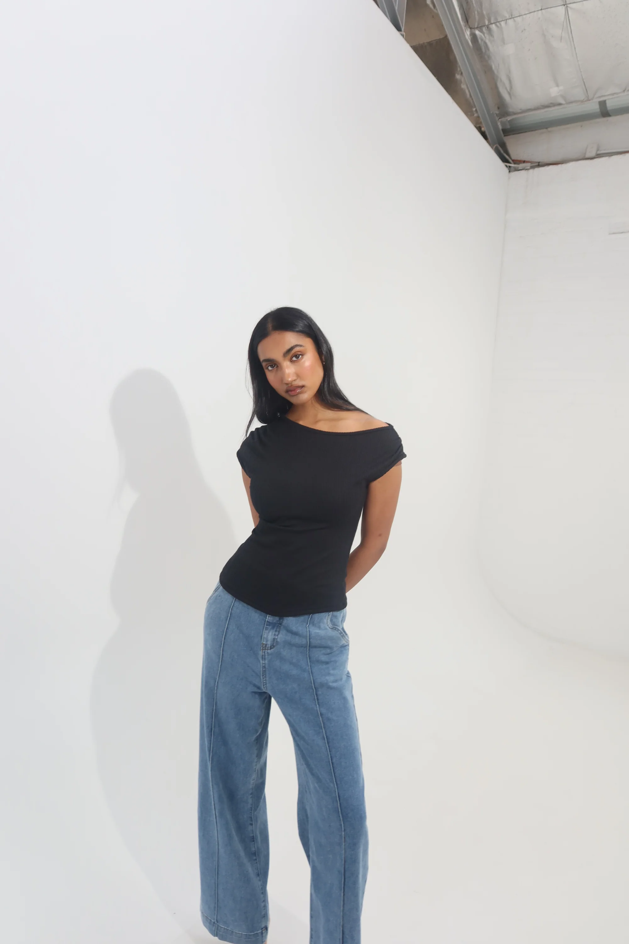 Tailored Pintuck Jeans - Mid Wash Blue - Image 8
