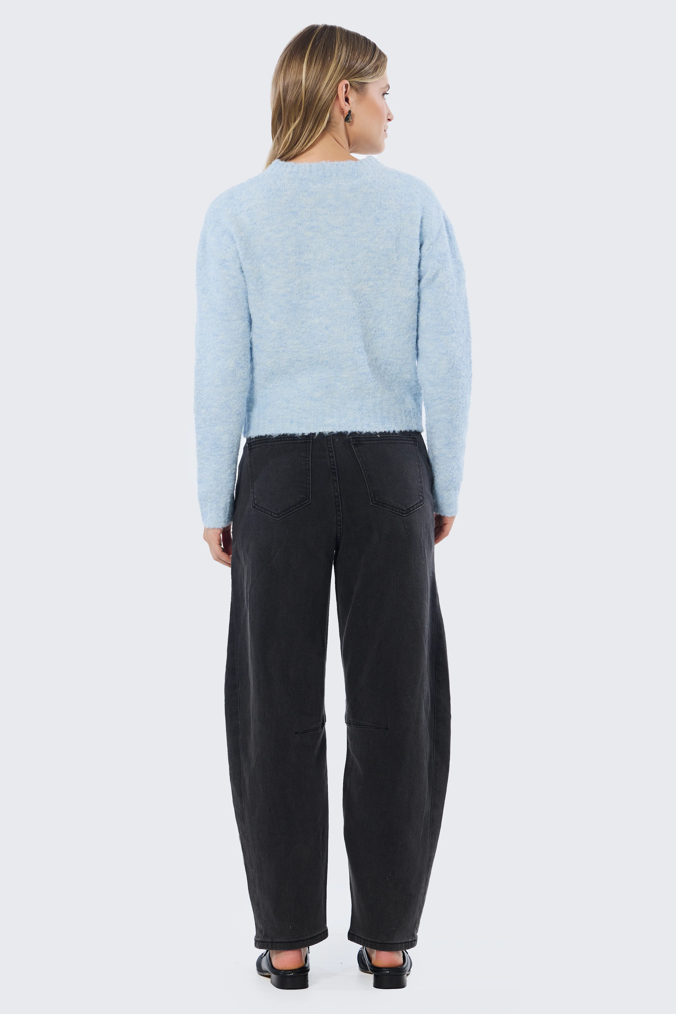 Textured Knit Cardigan - Sky Blue Marl - Image 5