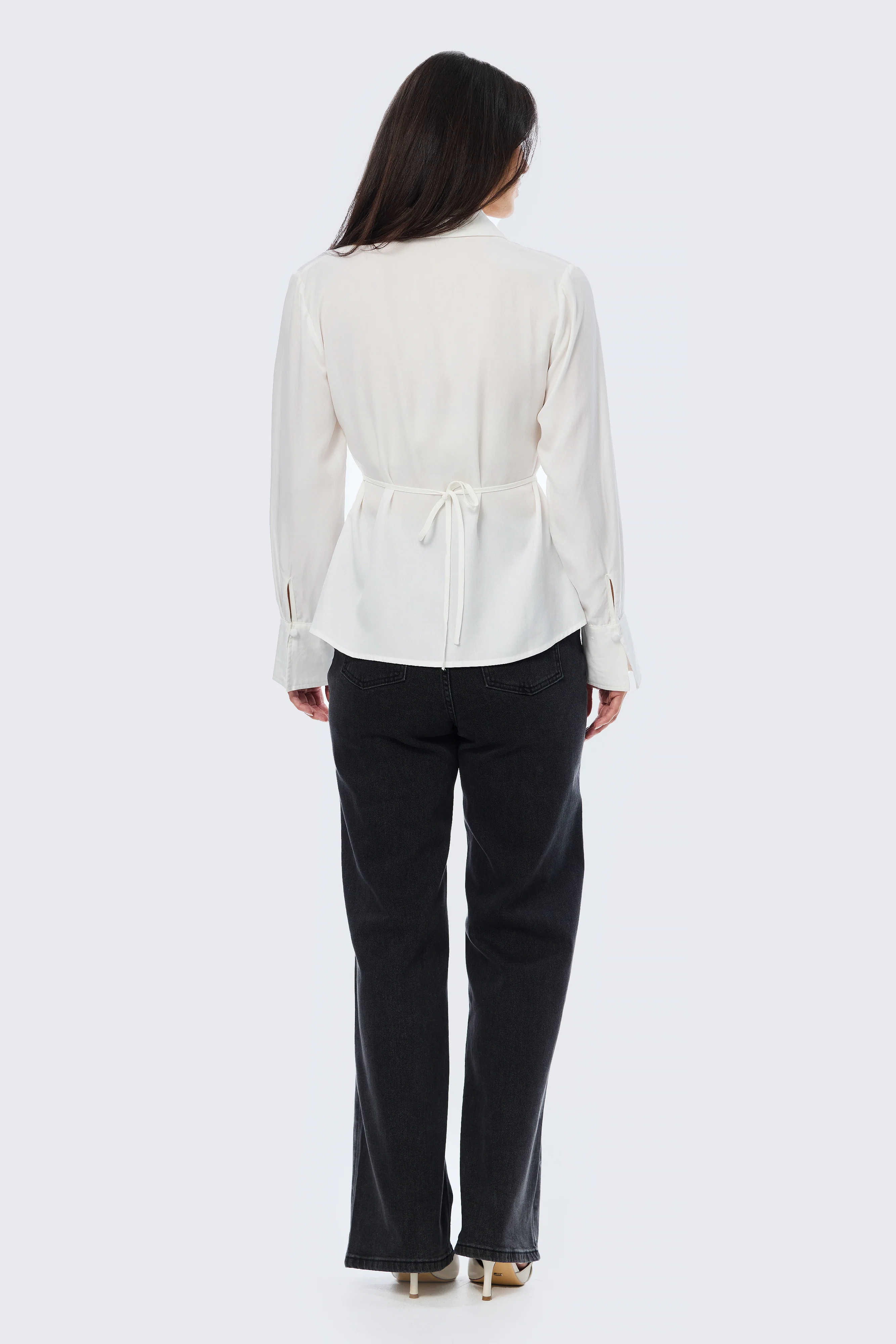 Tie Back Shirt - White - Image 4
