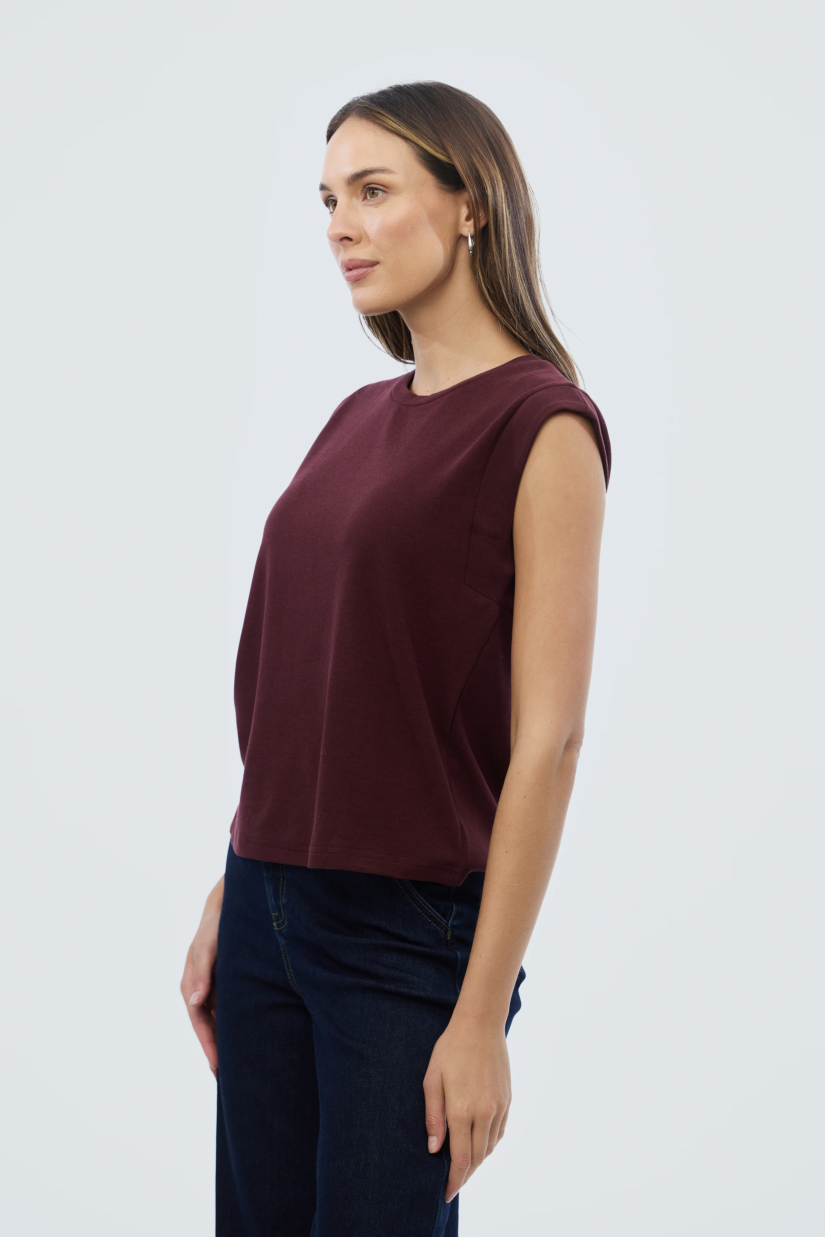Cap Sleeve Jersey Tank - Fig - Image 4