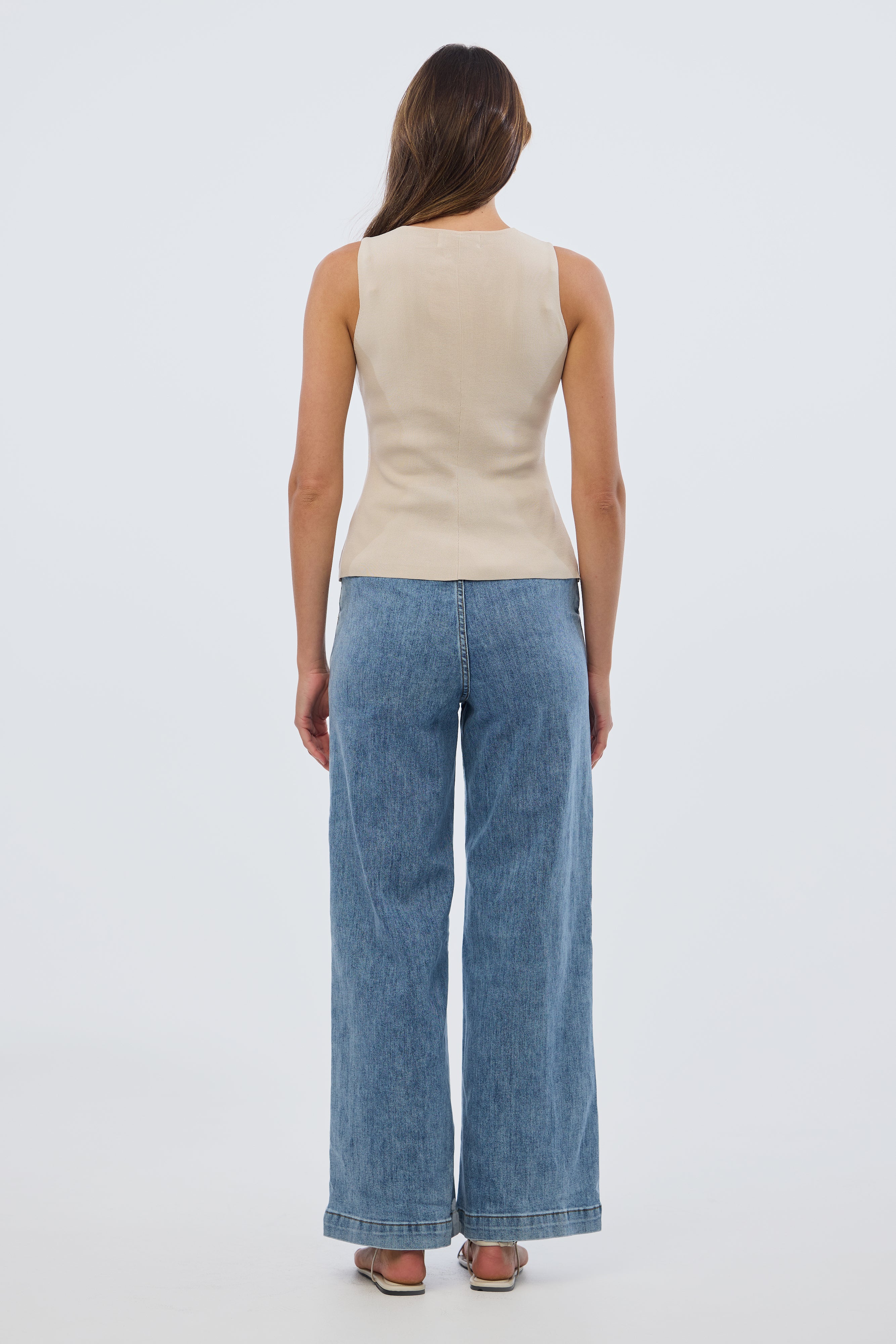 V Neck Knit Vest - Birch - Image 5