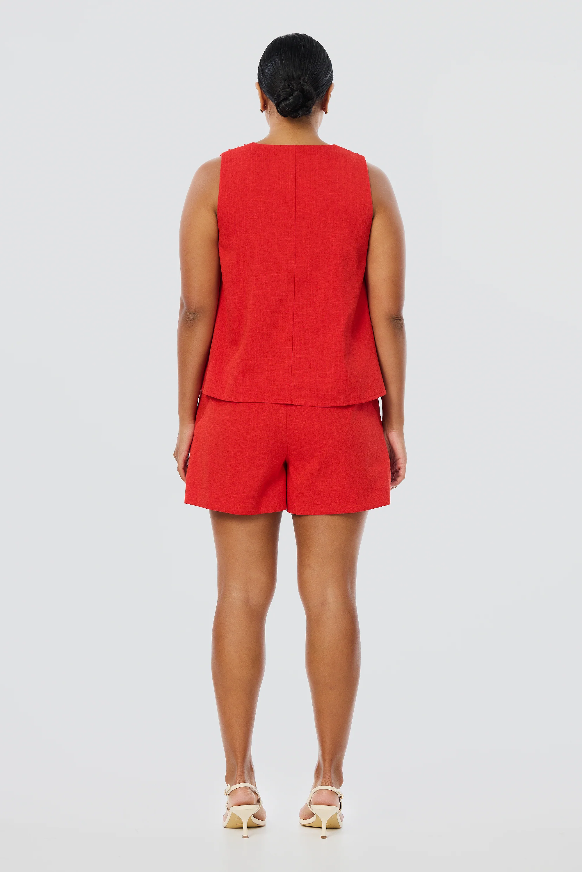 V-Neck Swing Top - Crimson - Image 4