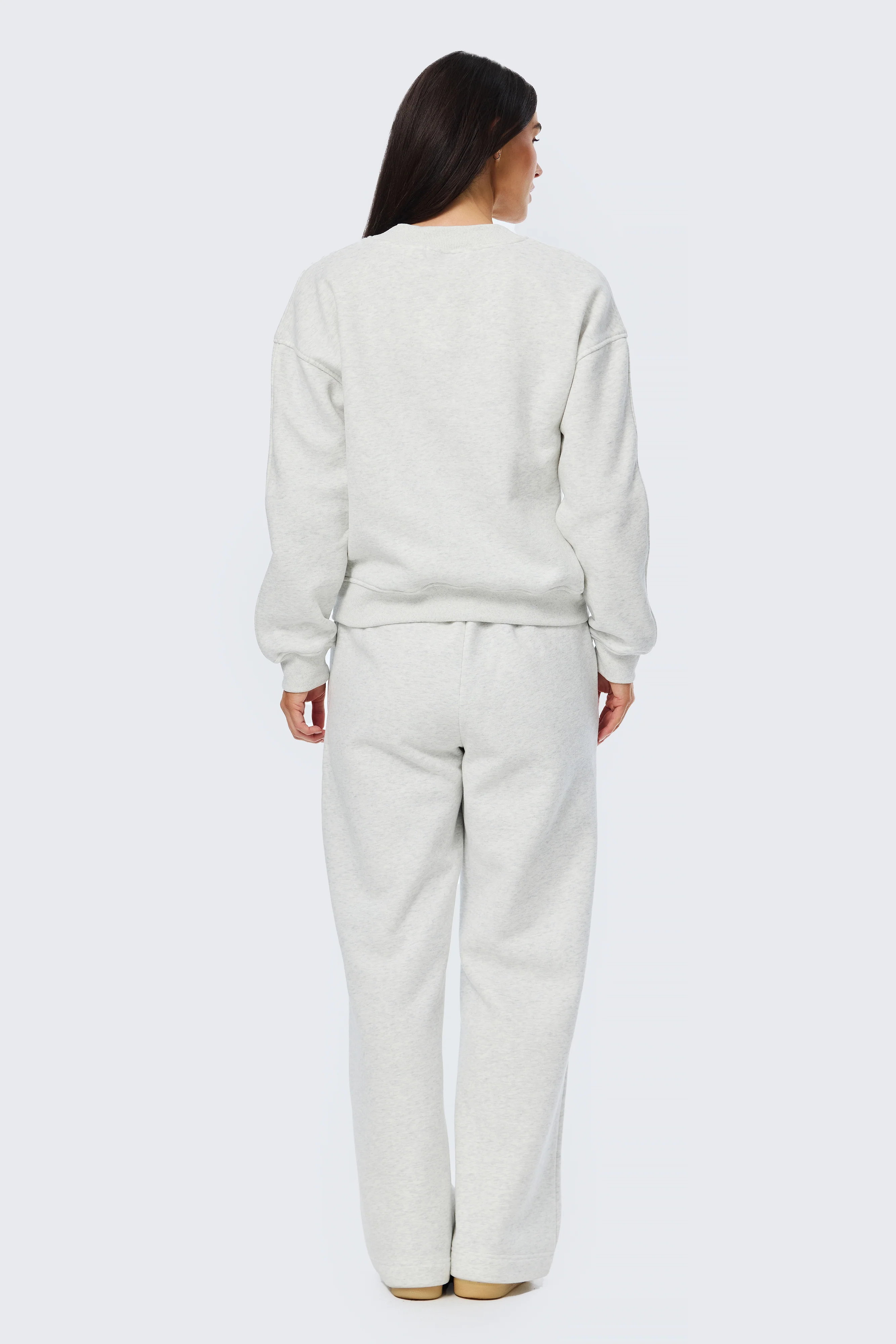 V Neck Tracksuit Jumper - Snow Marl - Image 4