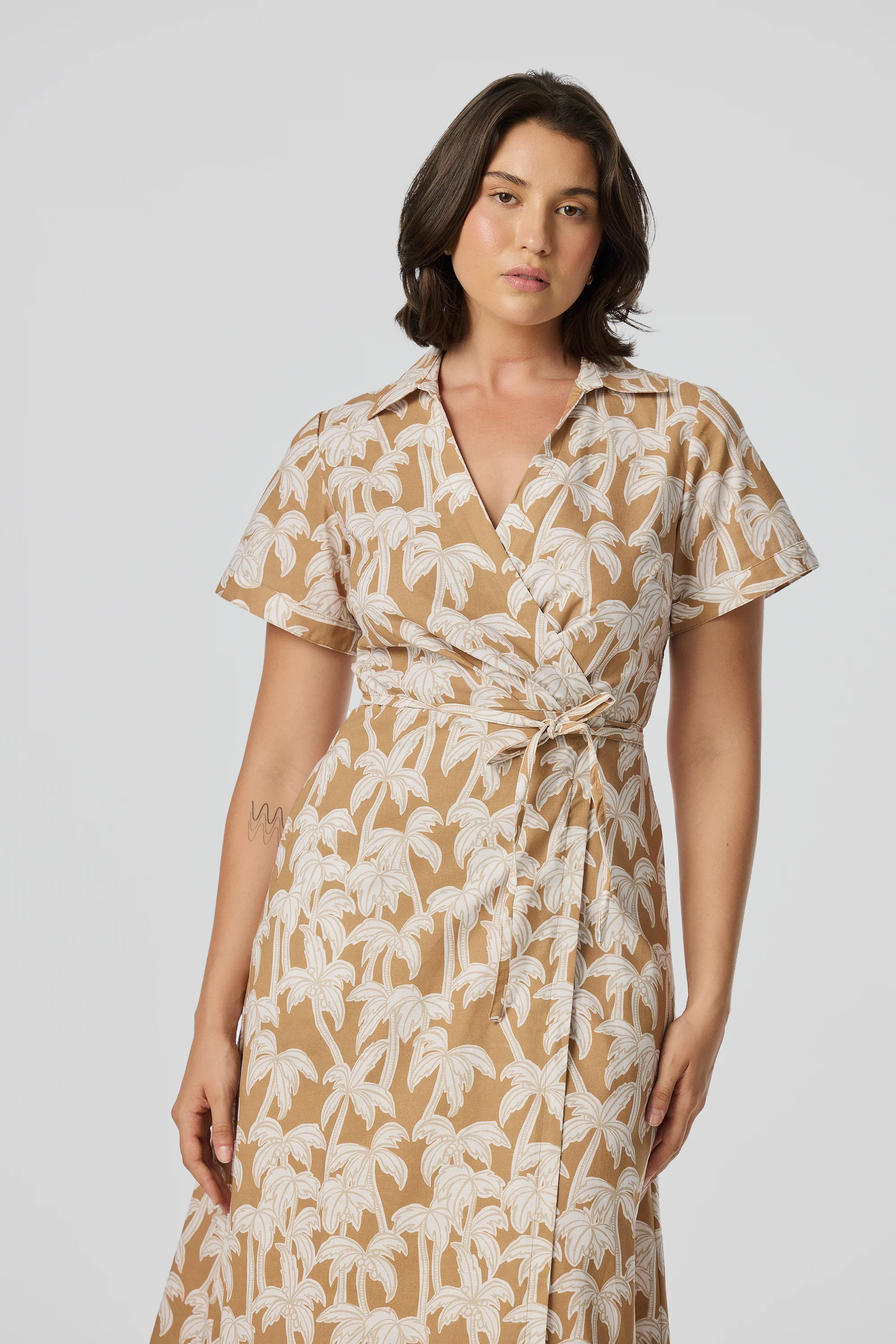 Wrap Shirt Dress - Copper Palms - Image 3