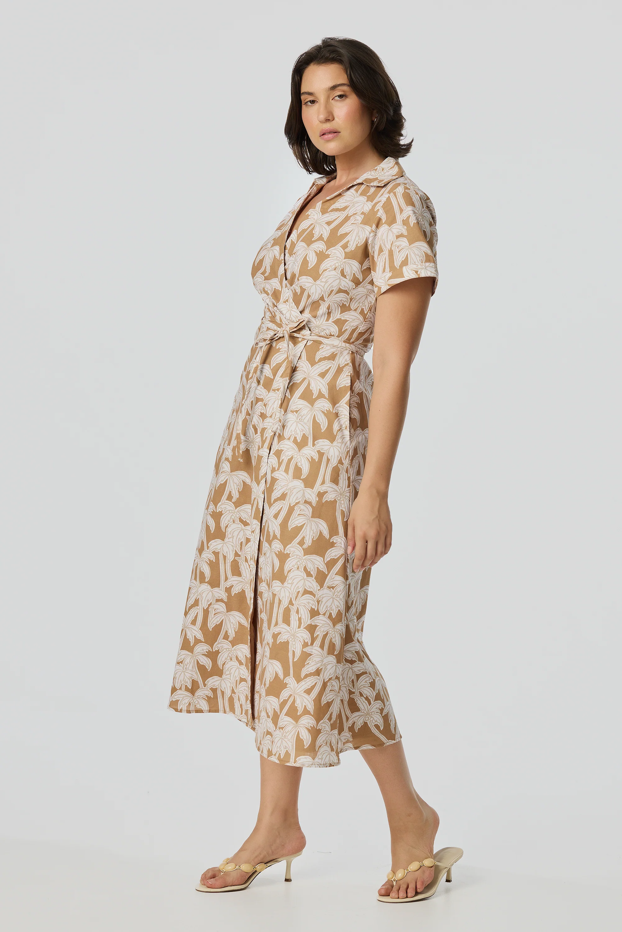 Wrap Shirt Dress - Copper Palms - Image 5